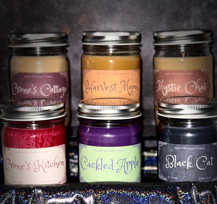 Practical Magic soy candle with Shamanic blessings. Pumpkin chai.