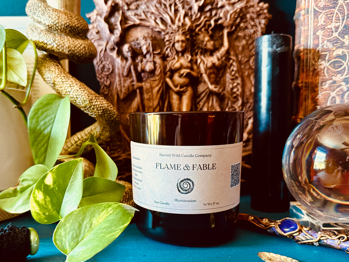 Flame and Fable: Illumination Spell Candle