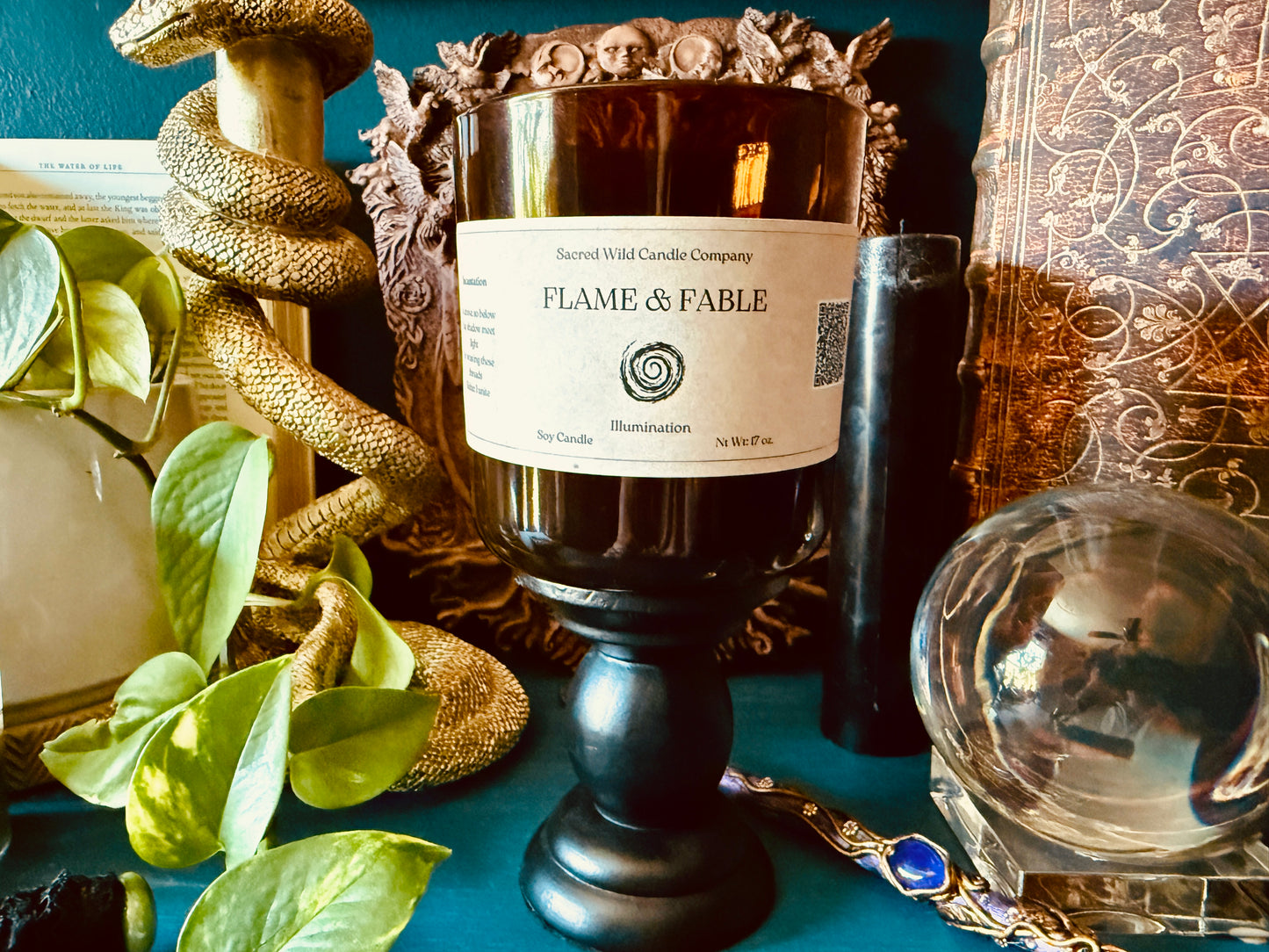 Flame and Fable: Illumination Spell Candle
