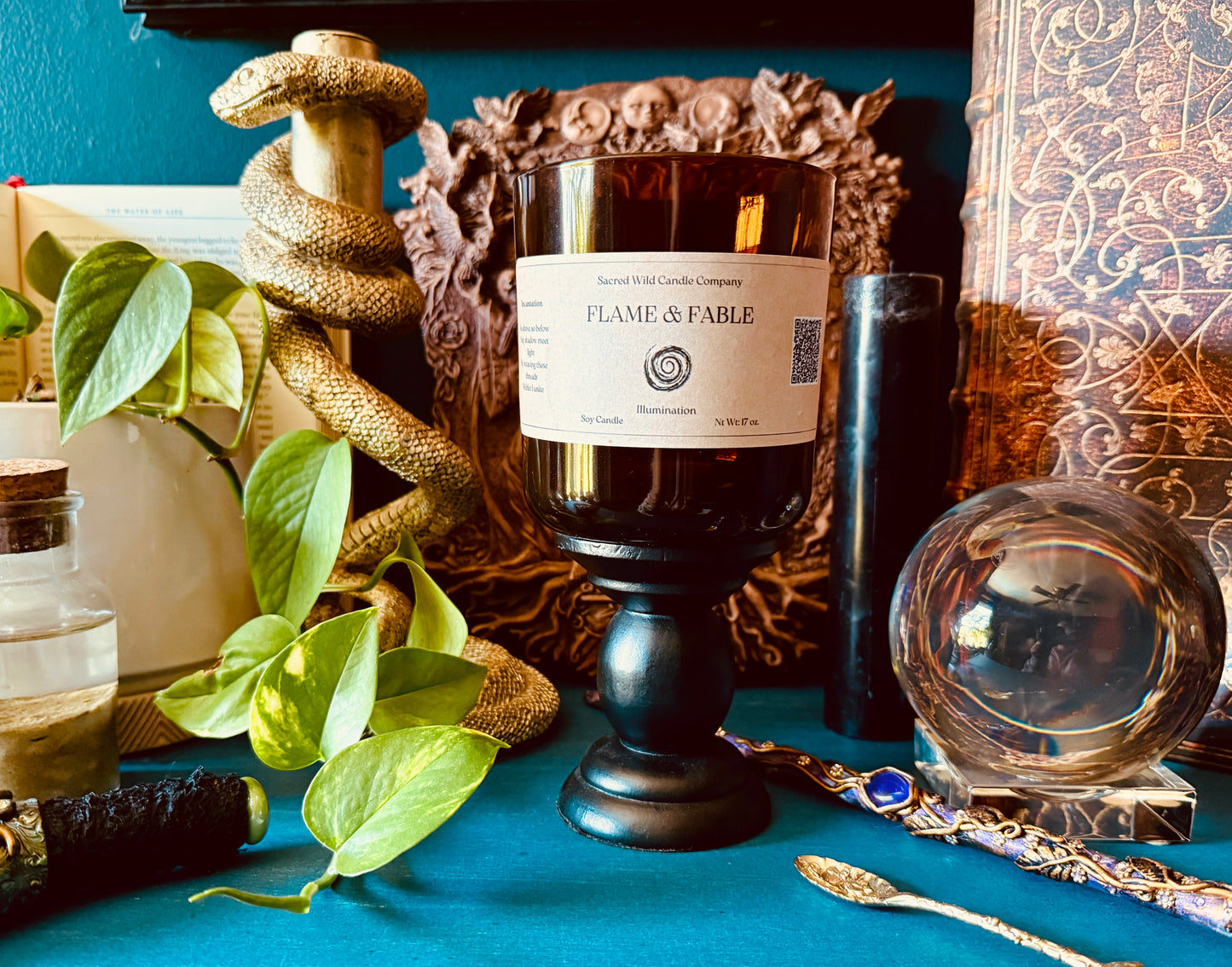 Flame and Fable: Illumination Spell Candle