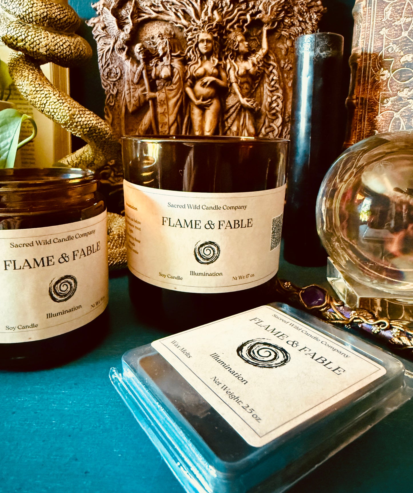 Flame and Fable: Illumination Spell Candle