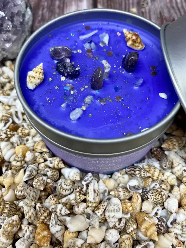 Magic of the Mermaid. Sea Salt & Orchid scent. Shamanic Blessings. Unlock inner magic. Water element. Depth exploration. Intention candle.