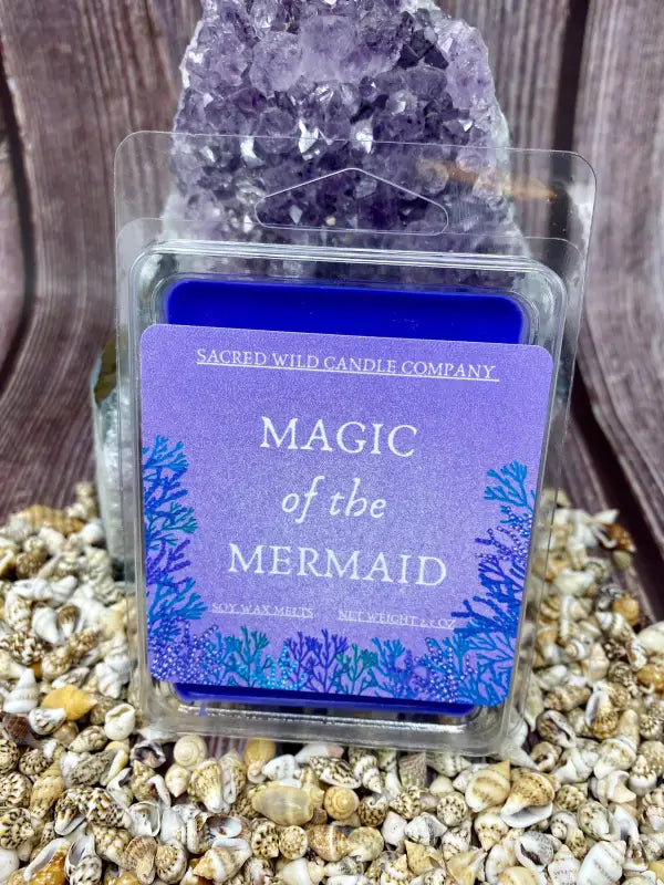 Magic of the Mermaid. Sea Salt & Orchid scent. Shamanic Blessings. Unlock inner magic. Water element. Depth exploration. Intention candle.