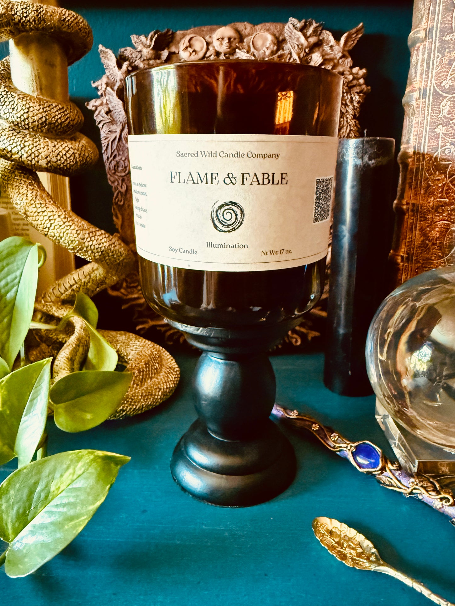 Flame and Fable: Illumination Spell Candle