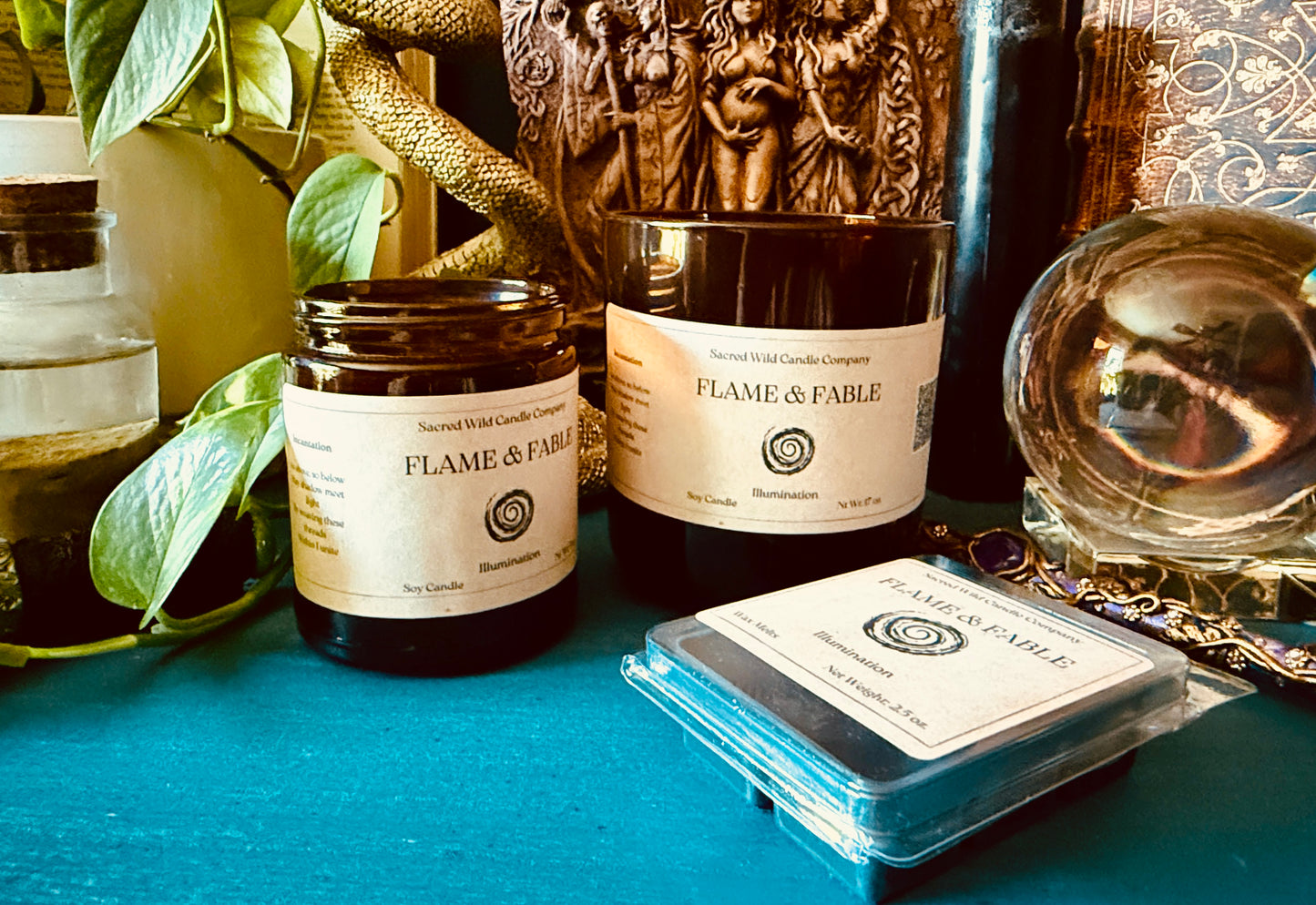 Flame and Fable: Illumination Spell Candle